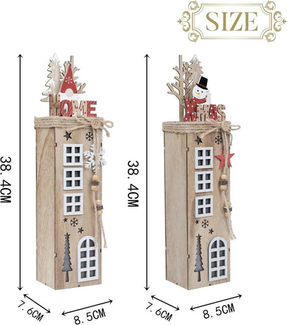 LED Holz Weihnachtsdeko 38.4cm Batteriebetrieben