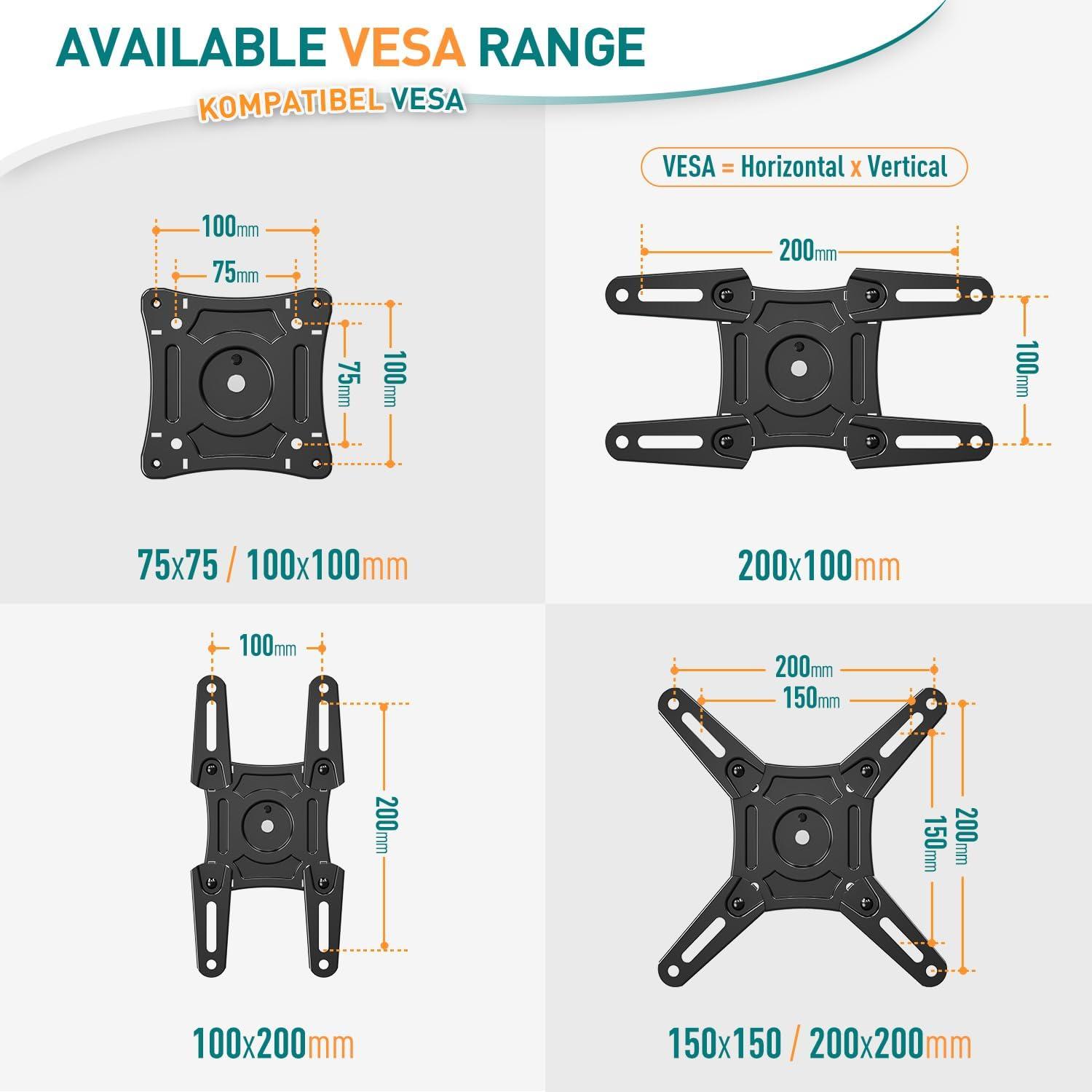 TV Wandhalterung Schwenkbar Neigbar Ausziehbar 14-42 Zoll LED OLED bis