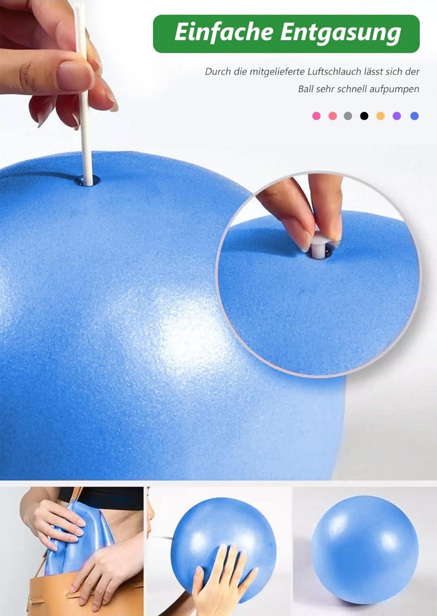 Gymnastikball Pilates 25cm Yoga Ball Weich Rutschfest Fitnessball Blau