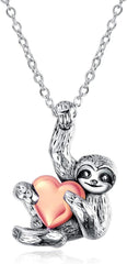Sterling Silber Faultier Anhänger Halskette Tier Schmuck Frauen