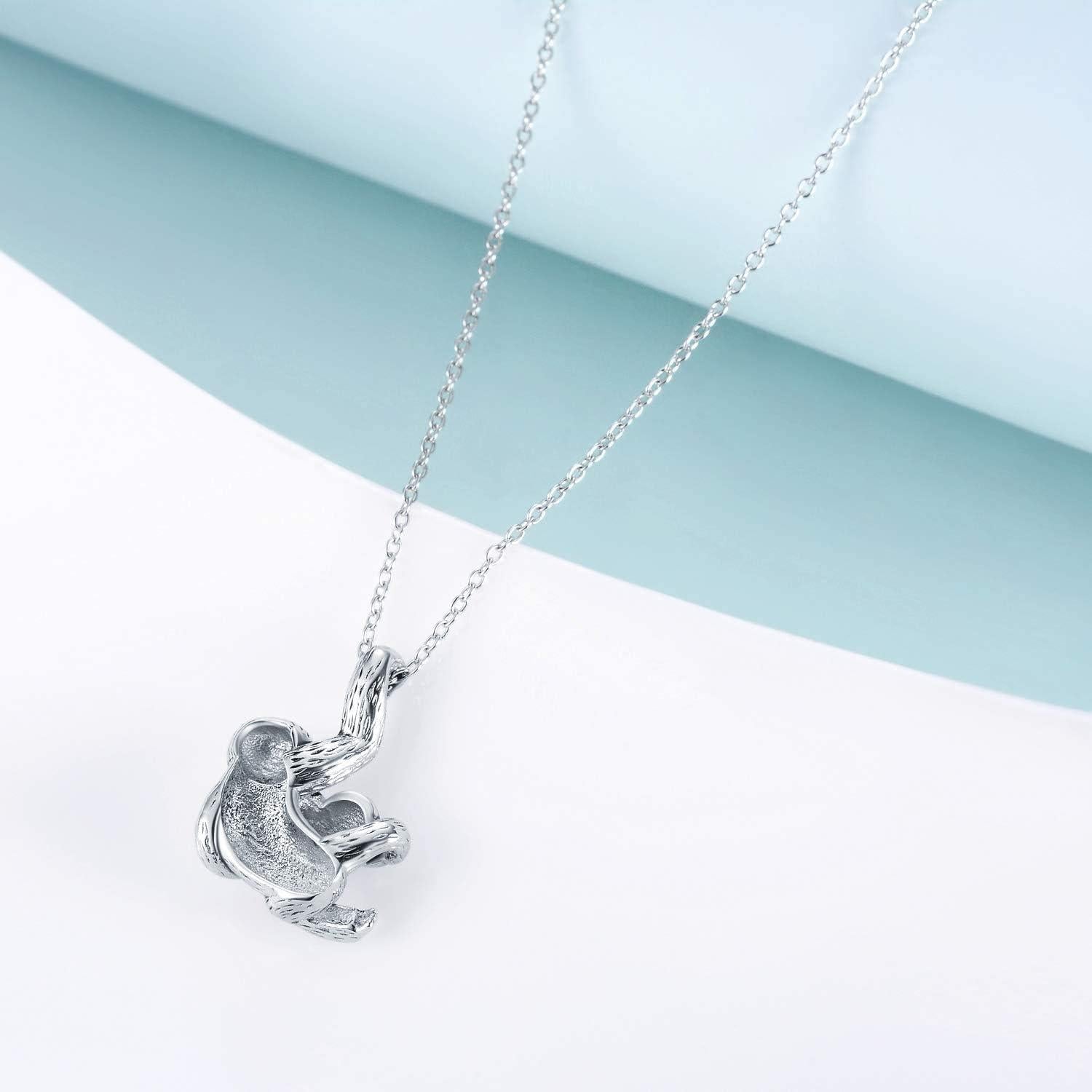 Sterling Silber Faultier Anhänger Halskette Tier Schmuck Frauen