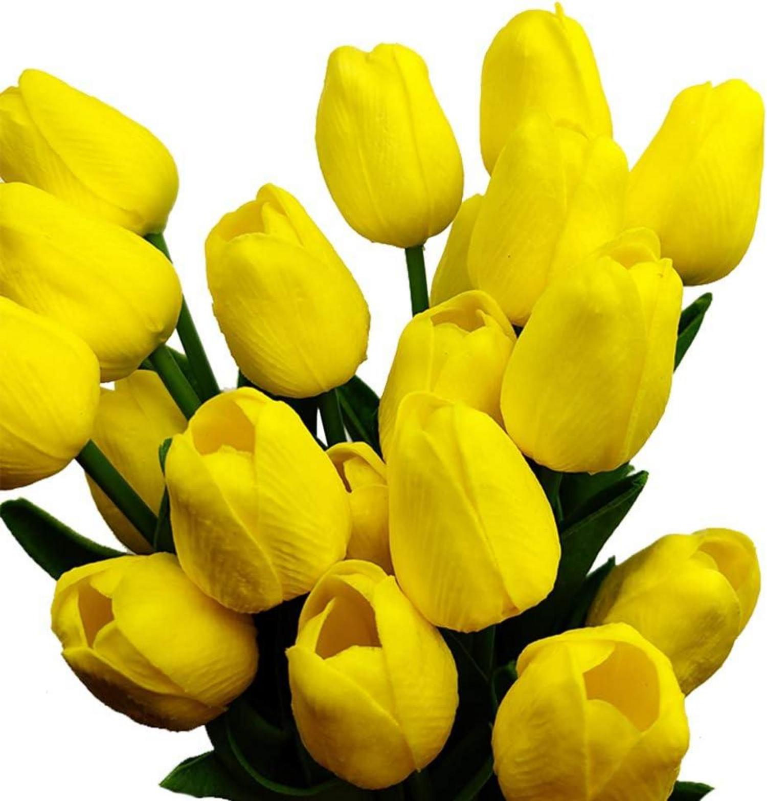 Künstliche Tulpen Blumenstrauß Hochzeit Gelb 20