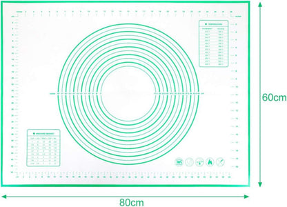 Silikonmatte Backmatte Groß Antirutsch Grün 80 x 60 cm
