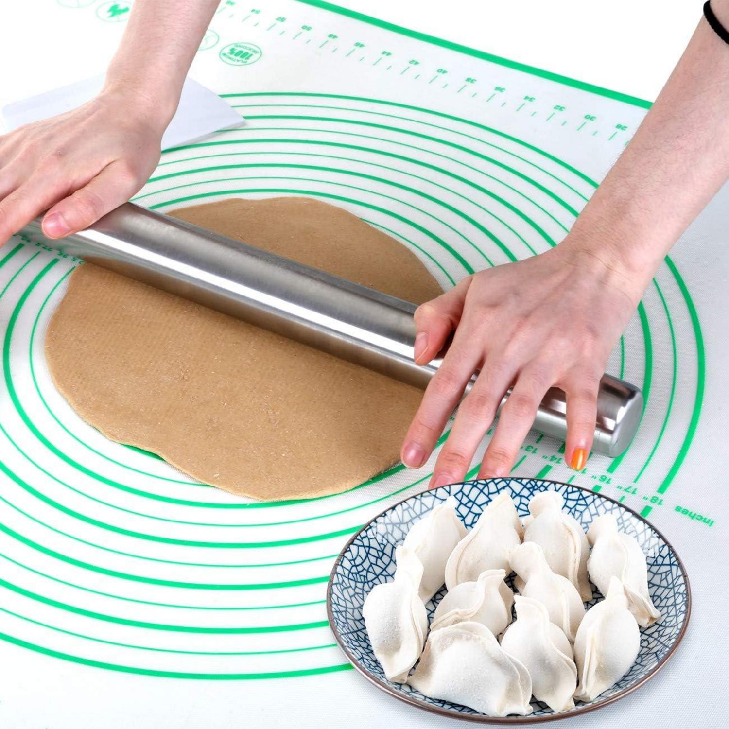GWHOLE Silikonmatte Backmatte Grün 80x60 cm Antirutsch - Lebensmittelecht