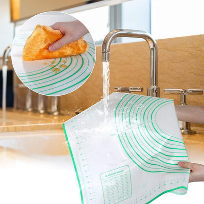 Silikonmatte Backmatte Groß Teigmatte Antihaft Grün 80 x 60 cm