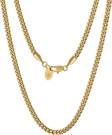 Panzerkette 18K Gold Vergoldet Cuban Link Chains 55.9cm 3mm