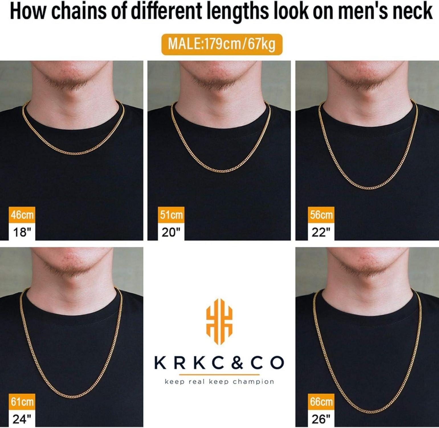 Herren Panzerkette Edelstahl 18K Gold Cuban Link 3mm 45.7cm Gold