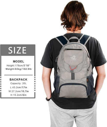 Ultraleichter 20L Faltbarer Wanderrucksack Outdoor Sport Daypack Blau