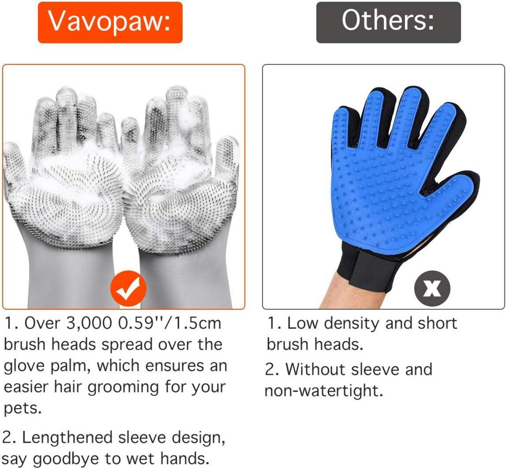 Silikon Haustier Fellpflege Handschuhe Enthaarungsmassage Grau