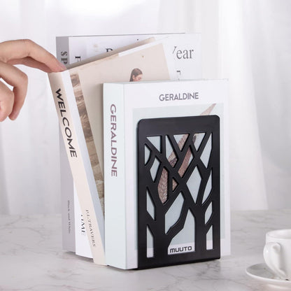 Buchstütze Metall Schwarz 3 Paar für Kinder Bücherregal, CD DVD Halter