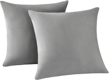 Kissenbezug 40x40 2er Set Grau Mikrofaser Reißverschluss