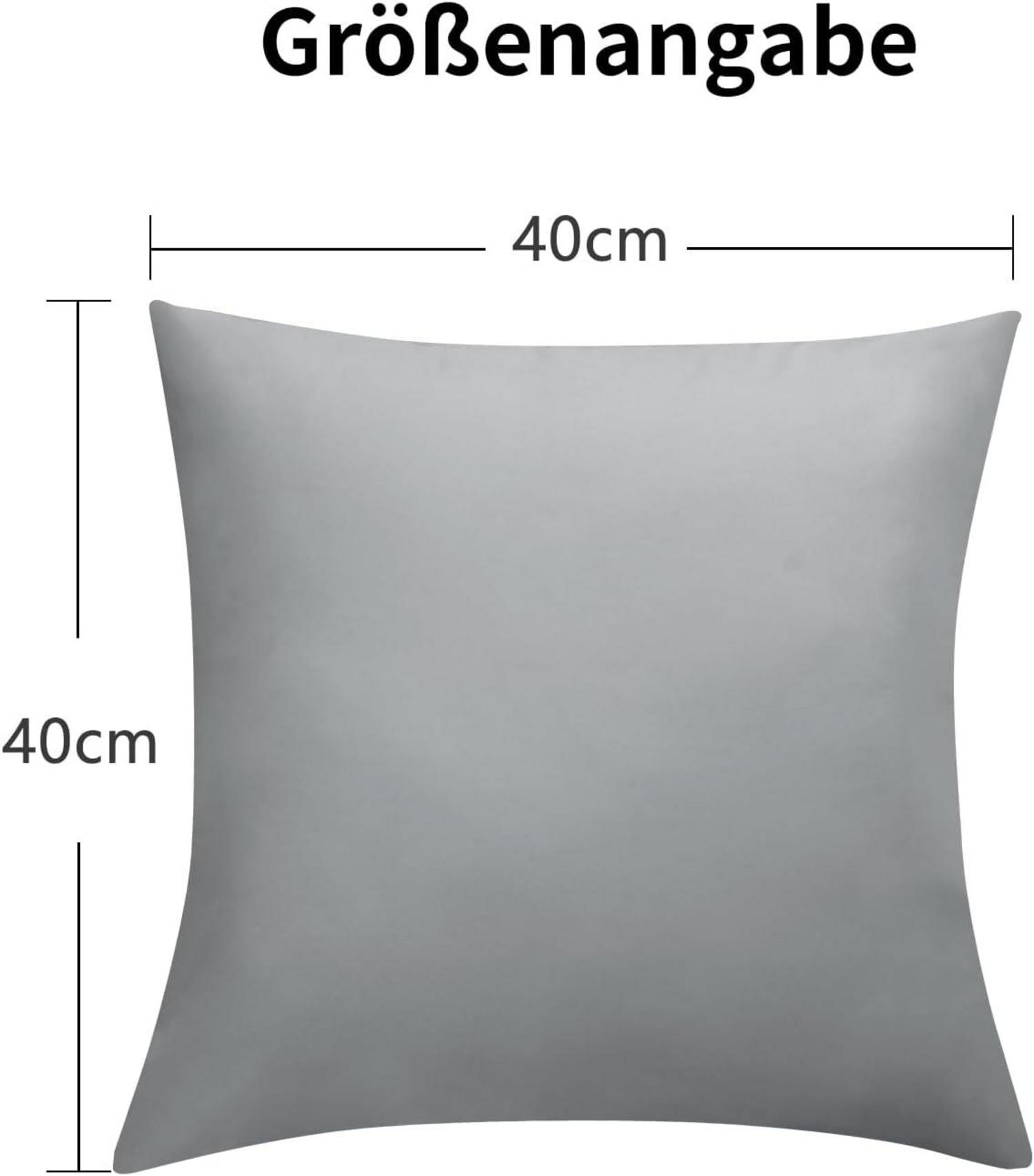 2er Set RUIKASI Kissenbezug 40x40 Grau mit Reißverschluss aus Mikrofaser