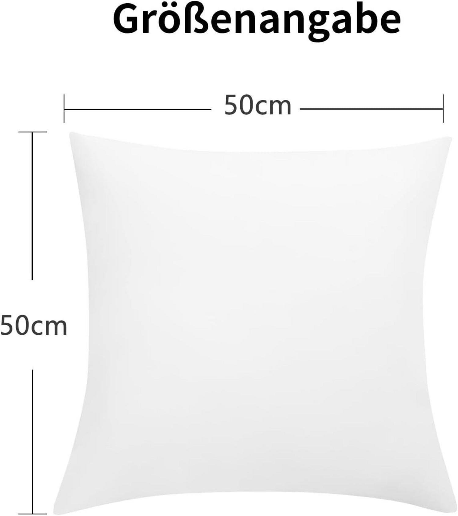 Kissenbezug 50x50 Weiß 2er Set Mikrofaser Reißverschluss