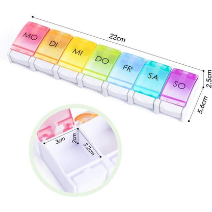 Opret Tablettenbox 7 Tage Deutsch Regenbogen Medikamentenbox