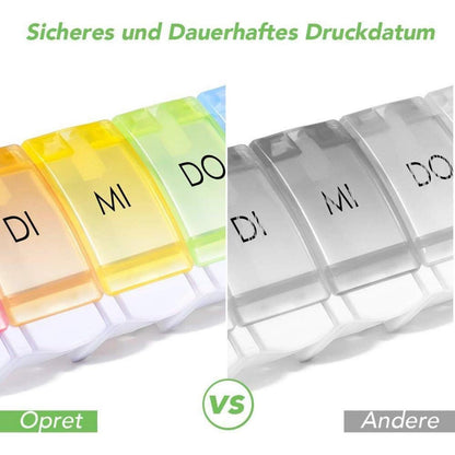 Opret Tablettenbox 7 Tage Deutsch Regenbogen Medikamentenbox