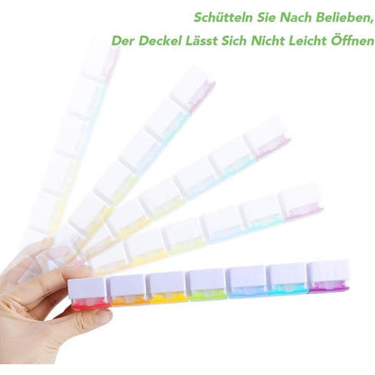 Opret Tablettenbox 7 Tage Deutsch Regenbogen Medikamentenbox