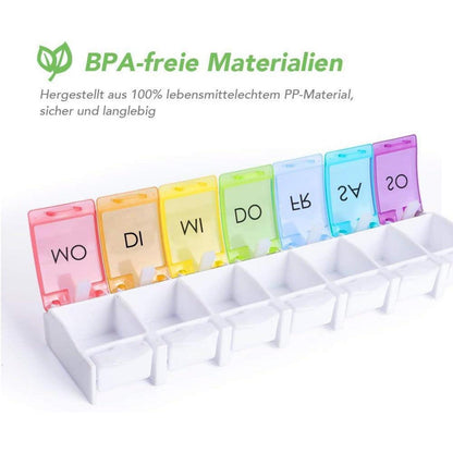 Opret Tablettenbox 7 Tage Deutsch Regenbogen Medikamentenbox