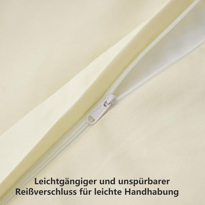 Bettwäsche 135x200 4tlg. Gelb Mikrofaser Reißverschluss