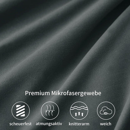 Kissenbezug 50x50 Grau Mikrofaser Doppelpack anthrazit Reißverschluss