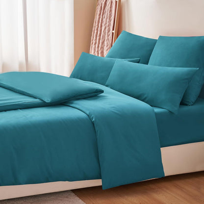 Bettwäsche Set 135x200 Türkis 4teilig Mikrofaser Weich
