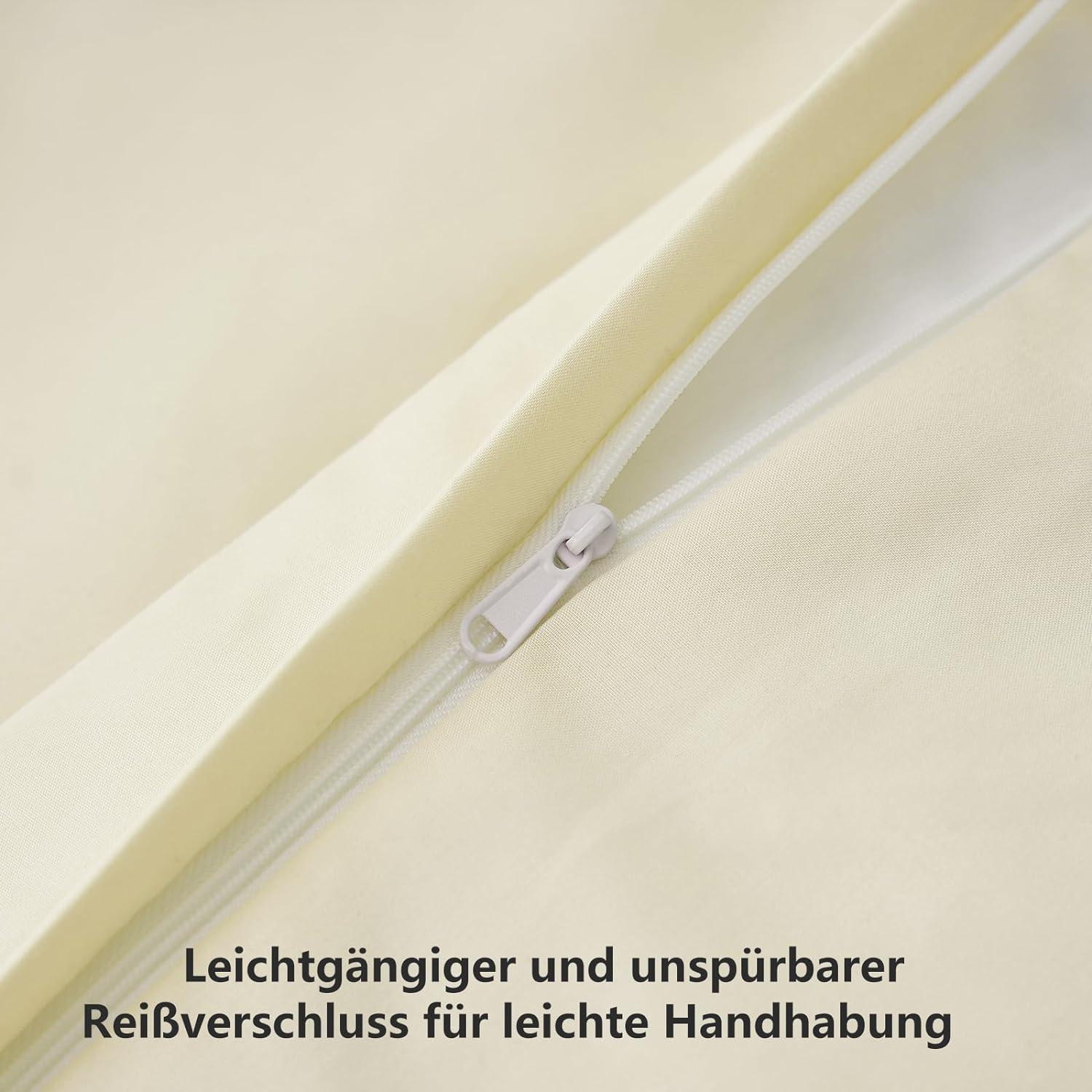Bettwäsche 200x220 Gelb - 3tlg. Set Mikrofaser Reißverschluss