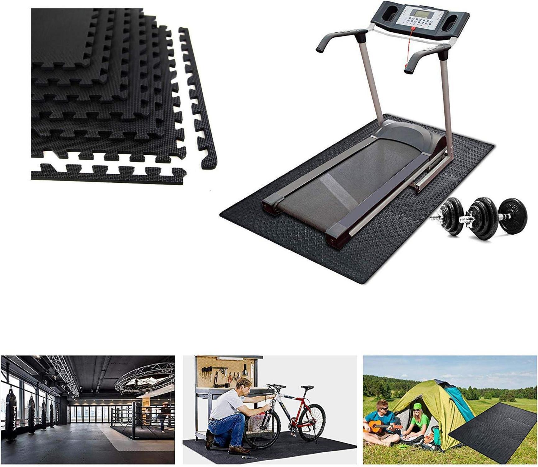 Schutzmatten Fitness Matte 20er Set Bodenschutz Puzzlematten Schwarz