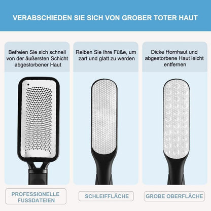 Hornhauthobel und Fußfeile Set - Professioneller Fußraspel aus