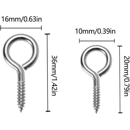100 Stück kleine Ösenschrauben 2 Größen Schraubhaken