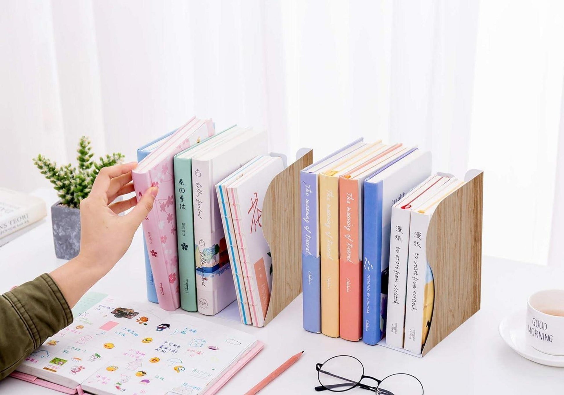DARUITE Buchstützen Metall Verstellbar Kinder Bücherregal Bücherstütze