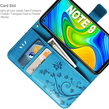 AROYI Xiaomi Redmi Note 9 Lederhülle + HD Schutzfolie Blau