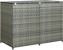 Mülltonnenbox aus PE-Rattan für 2 Tonnen Anthrazit 148x77x111cm