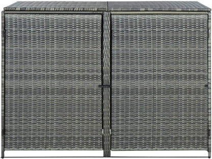 Mülltonnenbox für 2 Tonnen aus PE-Rattan Anthrazit
