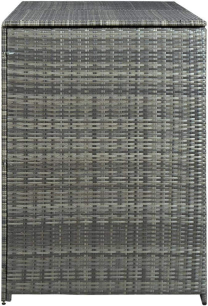 Mülltonnenbox für 2 Tonnen Anthrazit Rattan 148x77x111cm