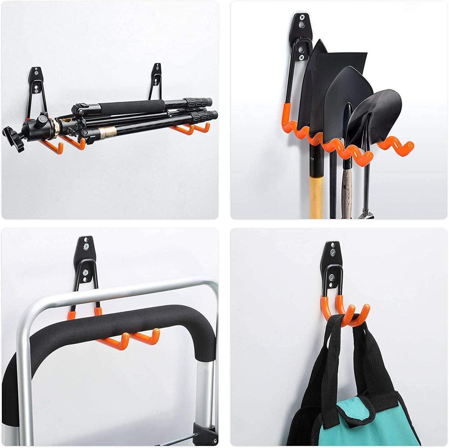 12 Stück Wandhaken Garage Organizer Schwerlast Doppelhaken Orange