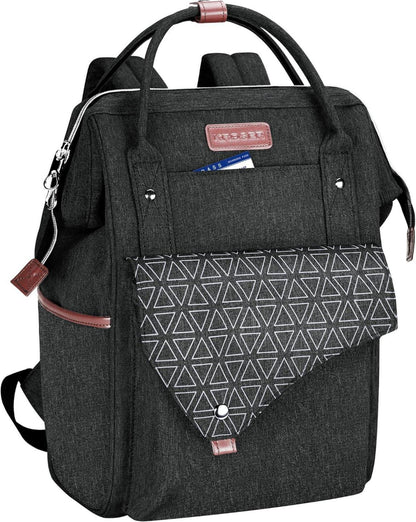 Rucksack Damen 15,6 Zoll wasserdicht Daypack Universität Schwarz