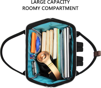 Rucksack Damen 15,6 Zoll wasserdicht Daypack Universität Schwarz