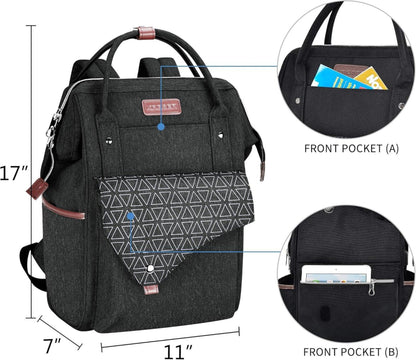 KROSER Damen Laptop Rucksack 15,6 Zoll wasserdicht, Schwarz