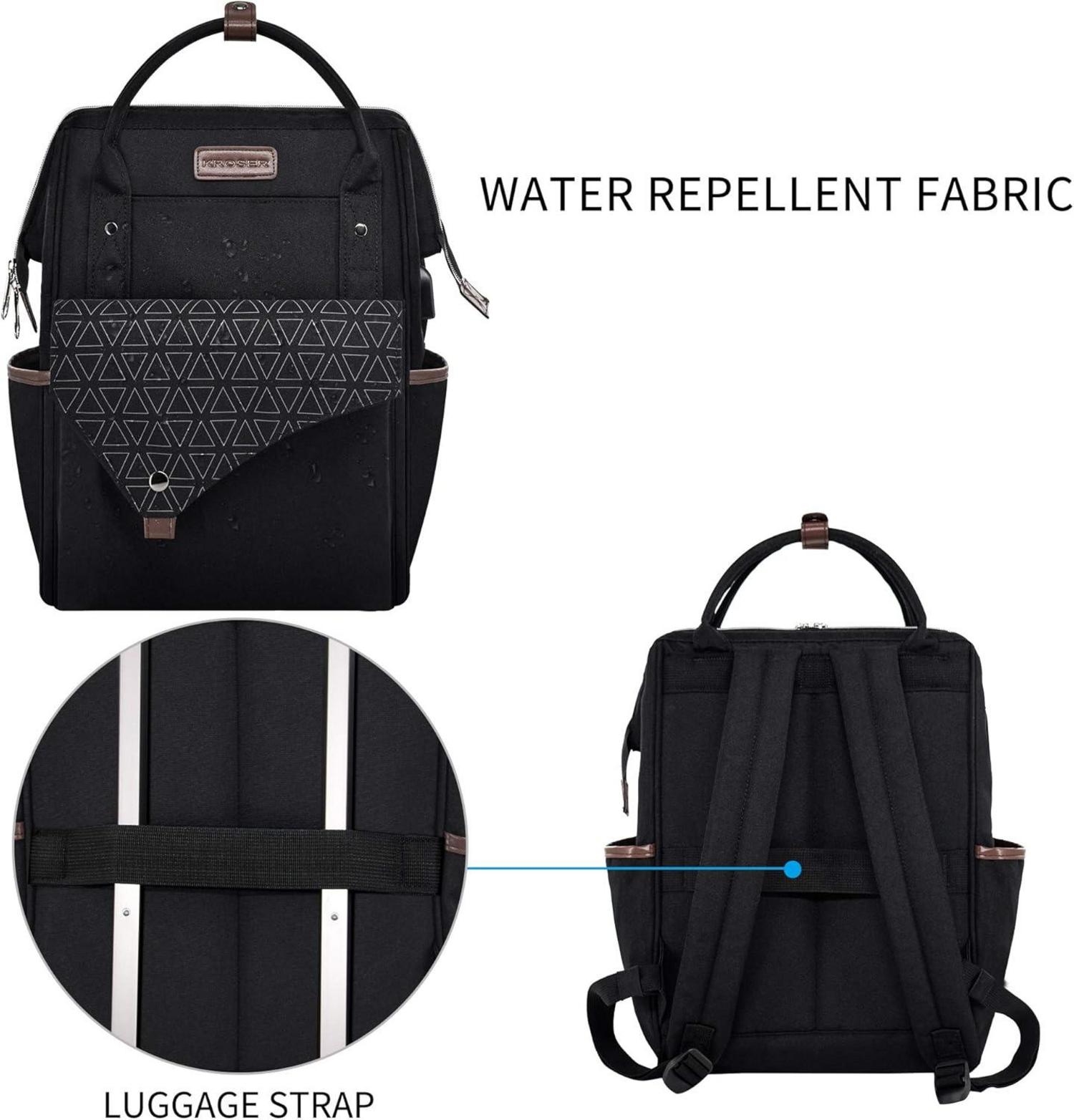 Laptop Rucksack Damen Schwarz 15,6 Zoll wasserdicht Daypack