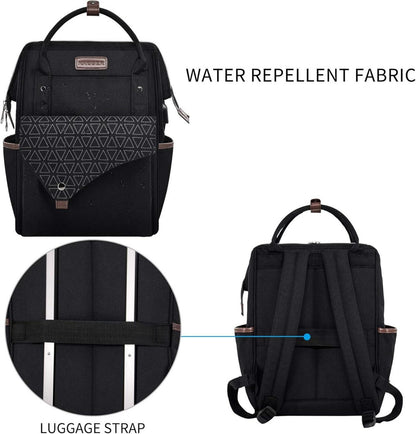 Laptop Rucksack Damen Schwarz 15,6 Zoll wasserdicht Daypack