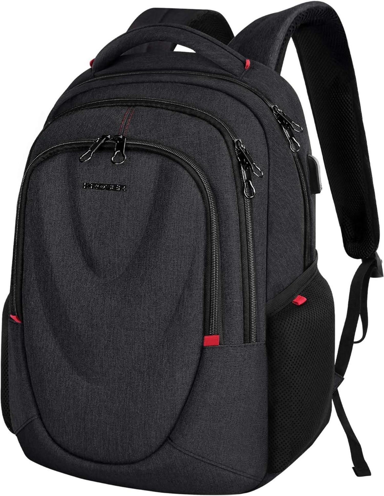 Laptop Rucksack 15,6 Zoll RFID USB Wasserdicht Schwarz