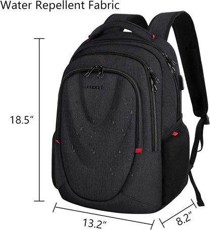 KROSER Laptop Rucksack 15,6 Zoll Tagesrucksack RFID USB Schwarz MEHRWEG