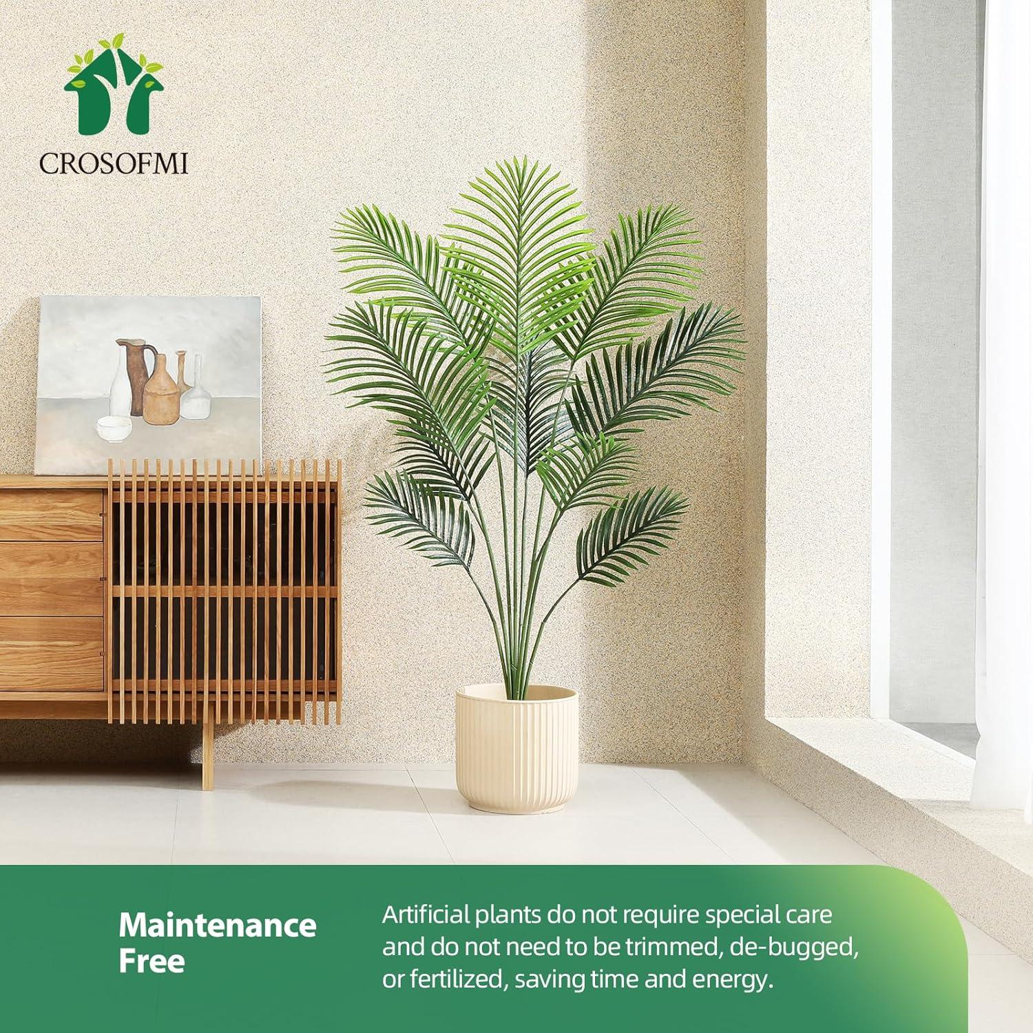 Kunstpflanze Palmen 130 cm Plastik Künstliche Pflanze Areca Palme im