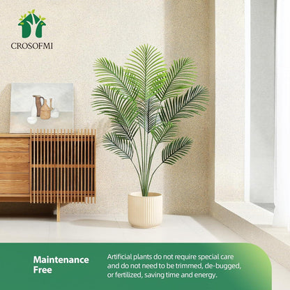 Kunstpflanze Palmen 130 cm Plastik Künstliche Pflanze Areca Palme im