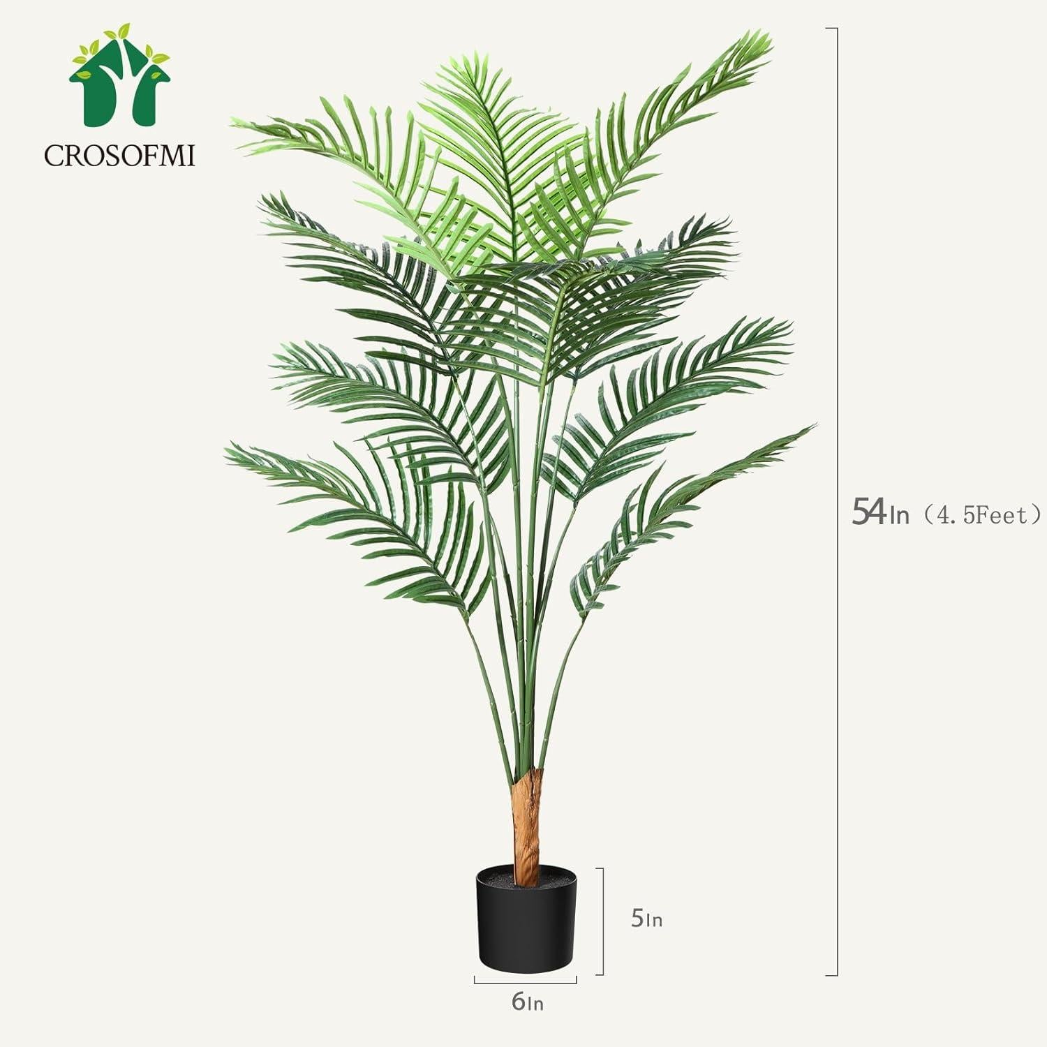 Kunstpflanze Palme 130 cm Plastik groß Topf Wohnzimmer Balkon