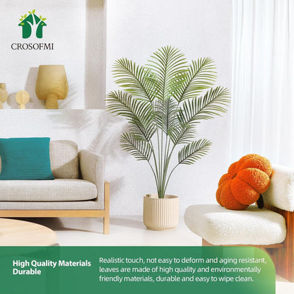 Kunstpflanze Palmen 130 cm Plastik Areca Groß Deko Grün Wohnzimmer