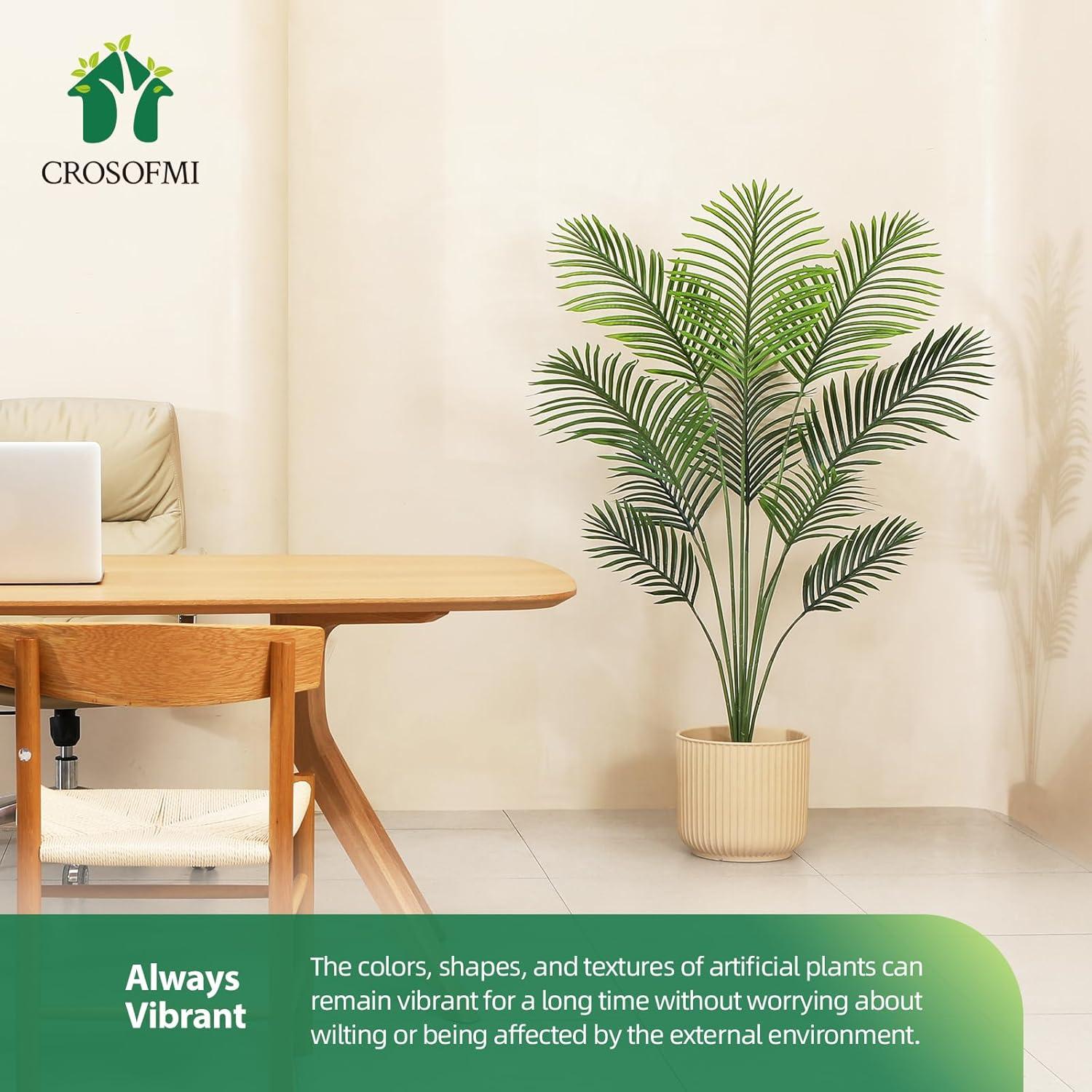 Kunstpflanze Areca Palme 130cm Plastik Wohnzimmer Balkon Deko