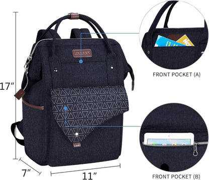 Rucksack Damen 15,6 Zoll Schulrucksack Daypack wasserdicht Blau