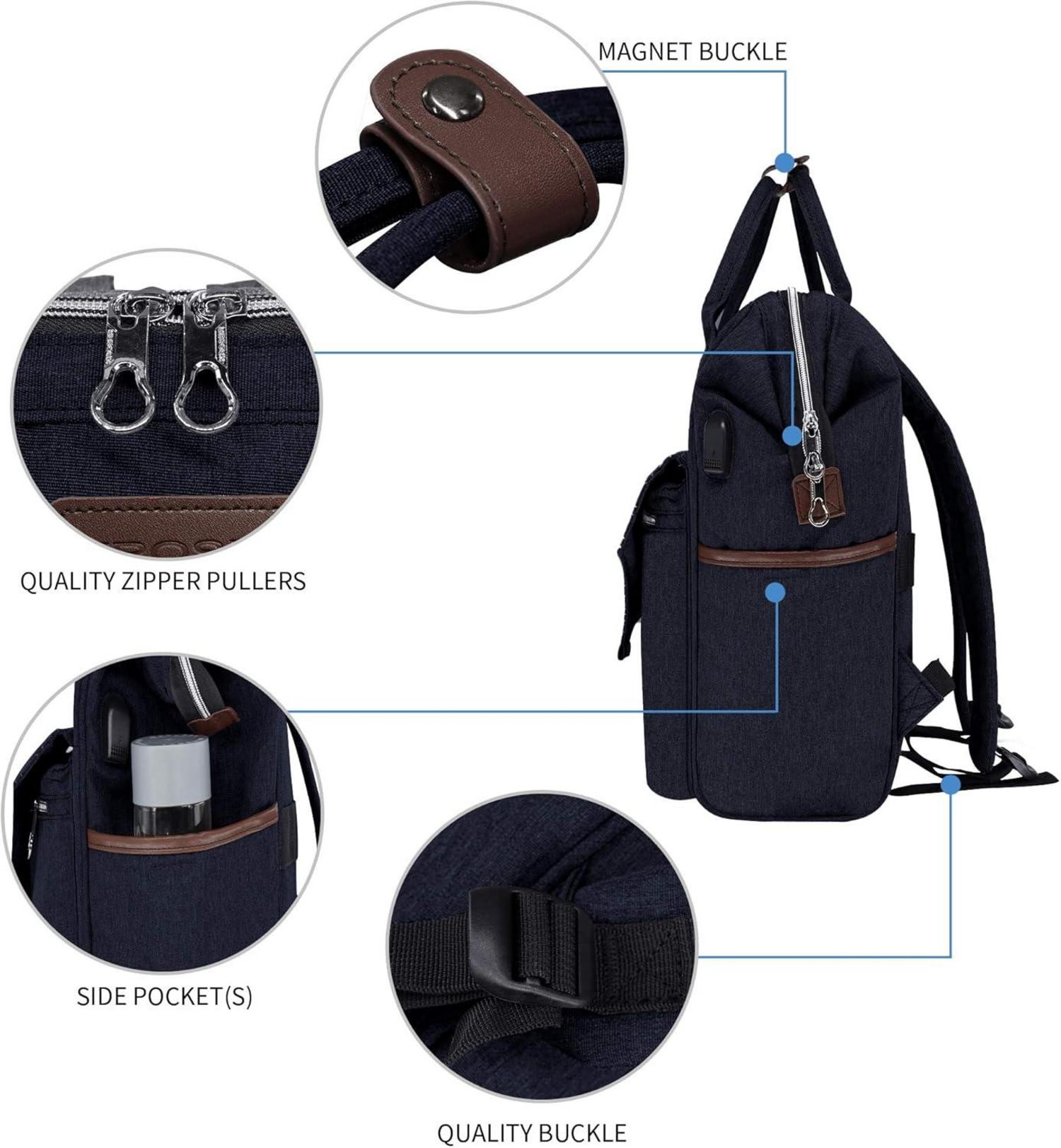 Laptop Rucksack Damen 15,6 Zoll wasserdicht Schulrucksack Daypack Blau