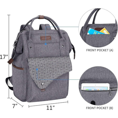 Damen Rucksack 15,6 Zoll Laptop wasserdicht Daypack Grau
