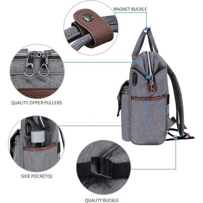 Damen Rucksack 15,6 Zoll Laptop wasserdicht Daypack Grau